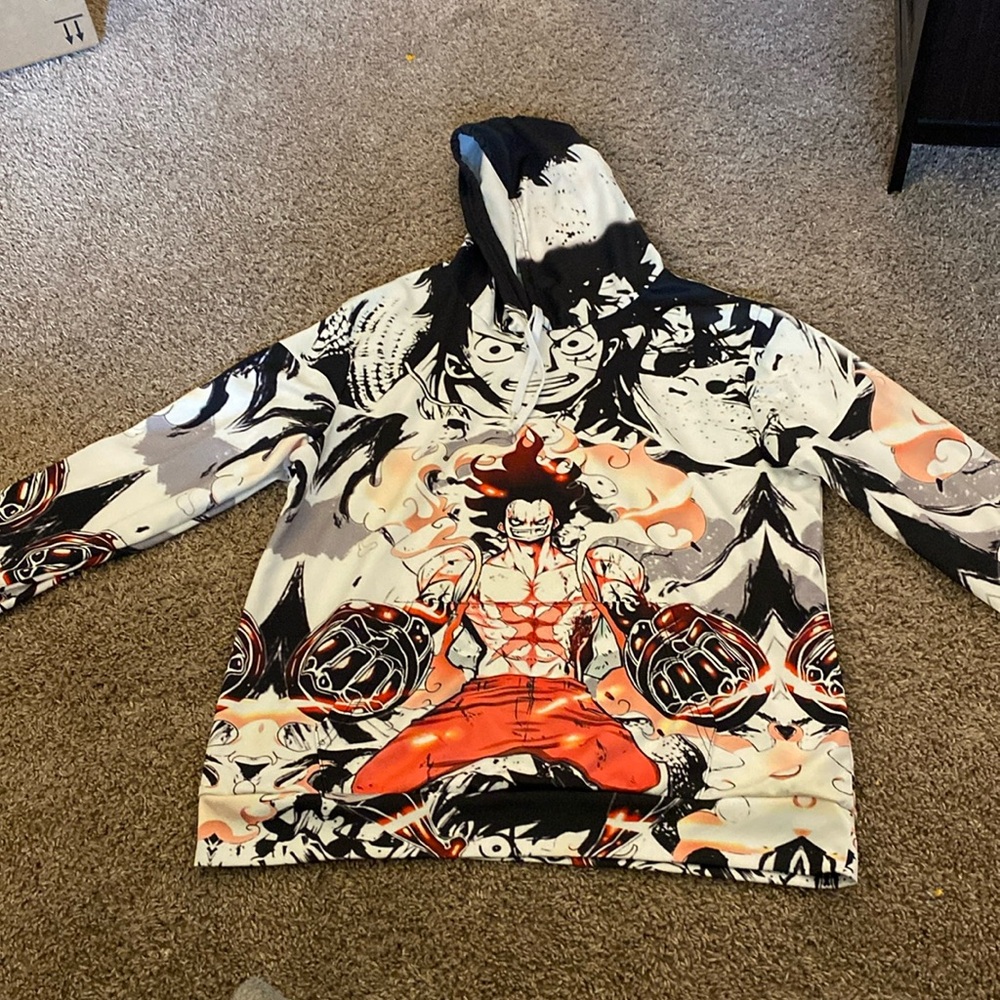 One Piece Anime Luffy hoodie NWOT perfect condition smoke free home ❤️